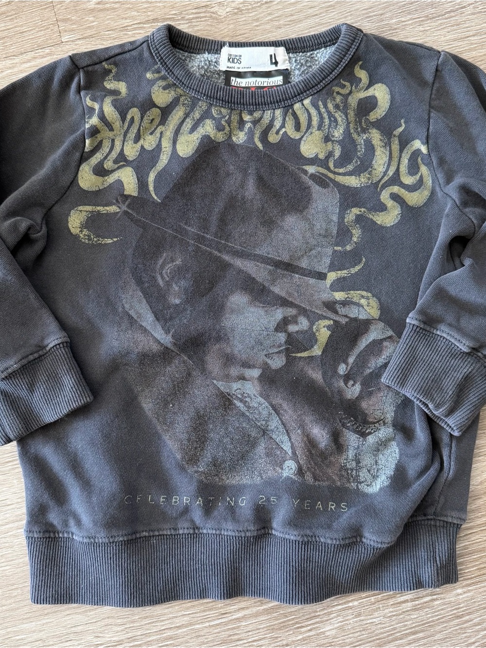 Cotton On Kids Biggie Smalls sweatshirt Sz 4